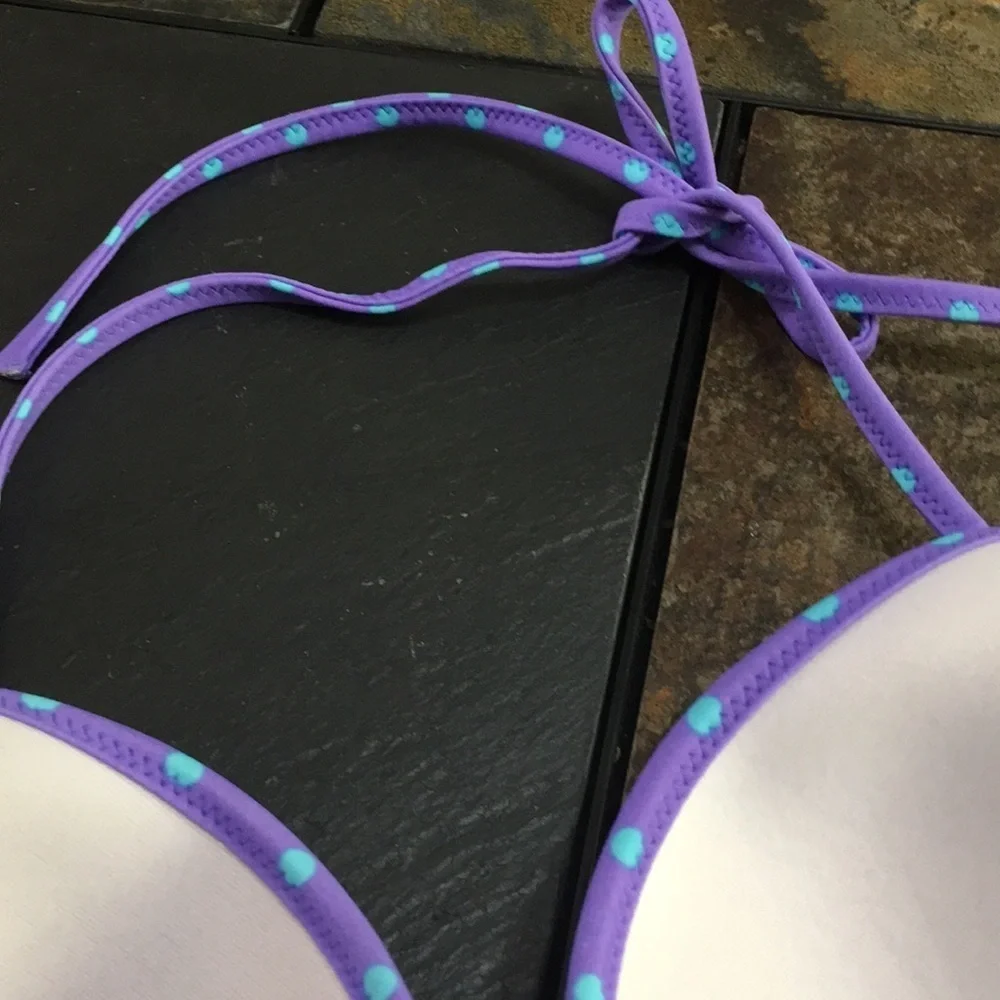 Victoria’s Secret purple blue polkadot bra/swim